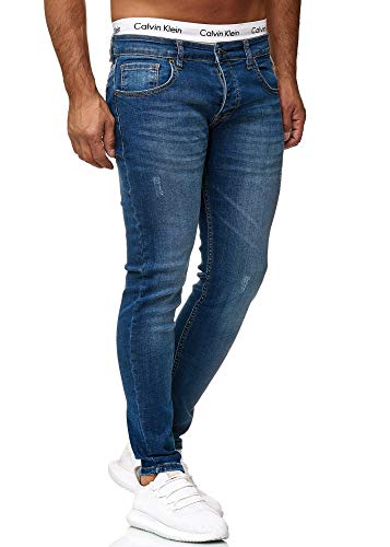 OneRedox Designer Herren Jeans Hose Slim Fit Jeanshose Basic Stretch (38/32, 614 Light Blue Used) von OneRedox