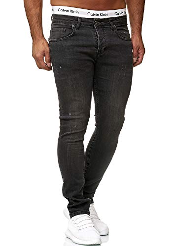 OneRedox Designer Herren Jeans Hose Slim Fit Jeanshose Basic Stretch 605 Deep Grey Used 29/32 von OneRedox