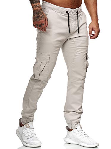 OneRedox Herren Chino Pants Jeans Joggchino Hose Jeanshose Skinny Fit Modell 1033 Altweiss 40 von OneRedox