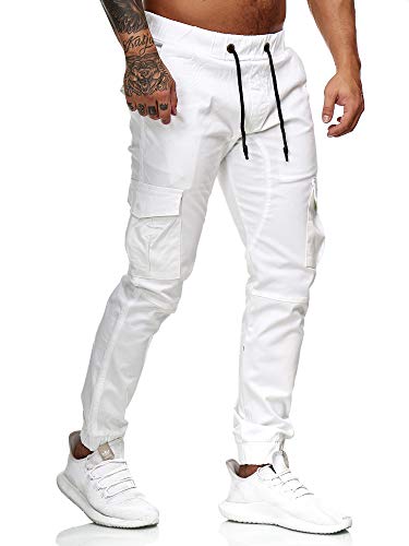 OneRedox Herren Chino Pants Jeans Joggchino Hose Jeanshose Skinny Fit Modell 1033 Weiss 40 von OneRedox