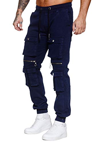 OneRedox Herren Chino Pants Jeans Joggchino Hose Jeanshose Skinny Fit Modell H-3406 Navy 32 von OneRedox