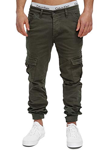 OneRedox Herren Chino Pants Jeans Joggchino Hose Jeanshose Skinny Fit Modell H-3408 Khaki 31 von OneRedox