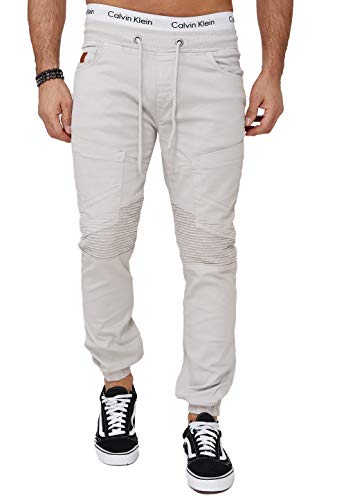 OneRedox Herren Chino Pants Jeans Joggchino Hose Jeanshose Skinny Fit Modell H-3411 Altweiß 30 von OneRedox