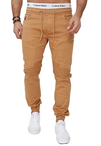 OneRedox Herren Chino Pants Jeans Joggchino Hose Jeanshose Skinny Fit Modell H-3411 Beige 30 von OneRedox