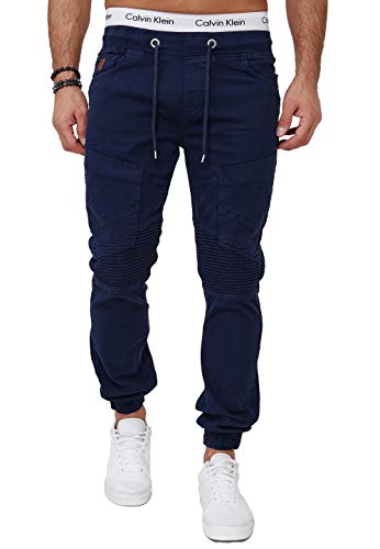 OneRedox Herren Chino Pants Jeans Joggchino Hose Jeanshose Skinny Fit Modell H-3411 Navy 38 von OneRedox