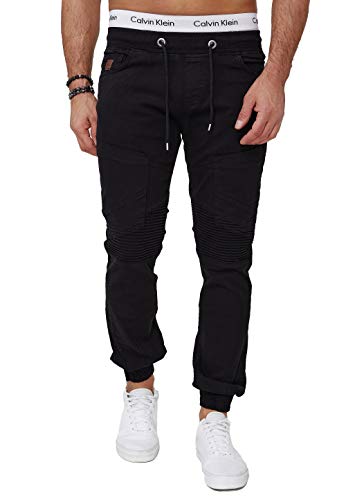 OneRedox Herren Chino Pants Jeans Joggchino Hose Jeanshose Skinny Fit Modell H-3411 Schwarz 34 von OneRedox