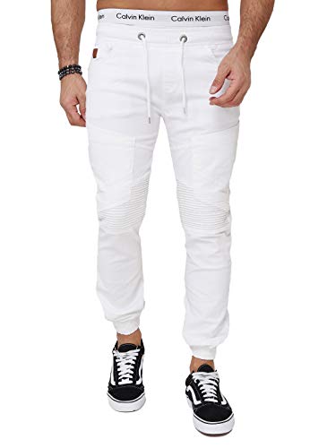 OneRedox Herren Chino Pants Jeans Joggchino Hose Jeanshose Skinny Fit Modell H-3411 Weiß 30 von OneRedox