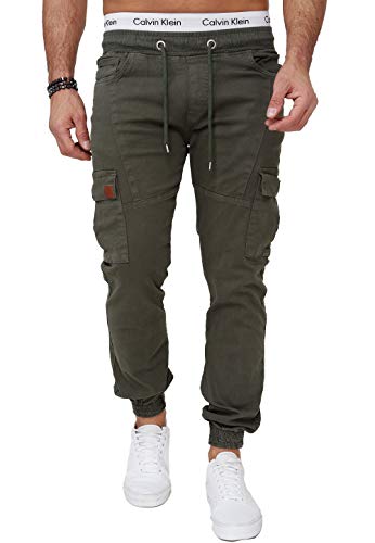 OneRedox Herren Chino Pants Jeans Joggchino Hose Jeanshose Skinny Fit Modell H-3412 Khaki 30 von OneRedox