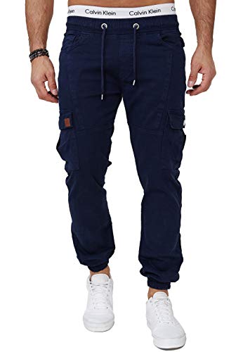 OneRedox Herren Chino Pants Jeans Joggchino Hose Jeanshose Skinny Fit Modell H-3412 Navy 34 von OneRedox