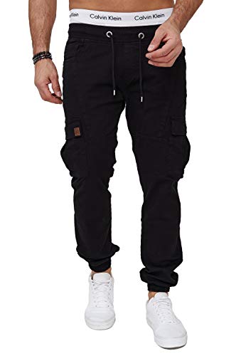 OneRedox Herren Chino Pants Jeans Joggchino Hose Jeanshose Skinny Fit Modell H-3412 Schwarz 32 von OneRedox