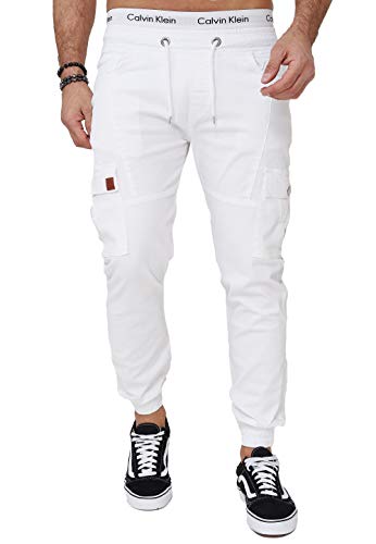 OneRedox Herren Chino Pants Jeans Joggchino Hose Jeanshose Skinny Fit Modell H-3412 Weiß 30 von OneRedox