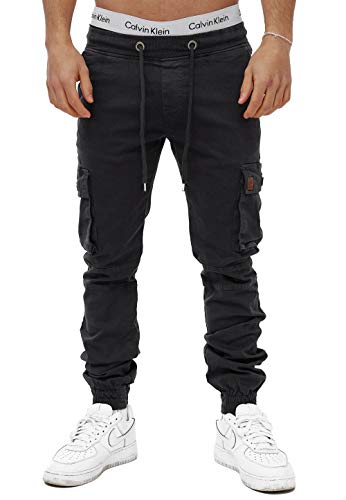 OneRedox Herren Chino Pants Jeans Joggchino Hose Jeanshose Skinny Fit Modell H-3413 Antrazit 30 von OneRedox