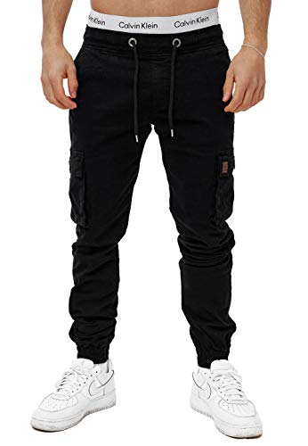 OneRedox Herren Chino Pants Jeans Joggchino Hose Jeanshose Skinny Fit Modell H-3413 Schwarz 33 von OneRedox