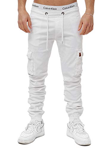 OneRedox Herren Chino Pants Jeans Joggchino Hose Jeanshose Skinny Fit Modell H-3413 Weiß 31 von OneRedox