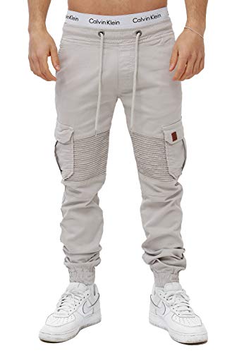 OneRedox Herren Chino Pants Jeans Joggchino Hose Jeanshose Skinny Fit Modell H-3414 Altweiß 30 von OneRedox