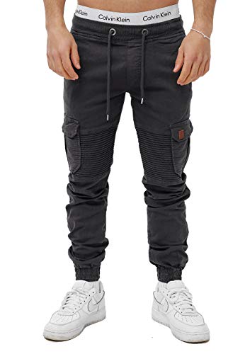 OneRedox Herren Chino Pants Jeans Joggchino Hose Jeanshose Skinny Fit Modell H-3414 Antrazit 34 von OneRedox