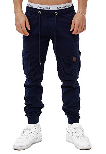 OneRedox Herren Chino Pants Jeans Joggchino Hose Jeanshose Skinny Fit Modell H-3414 Navy 30 von OneRedox