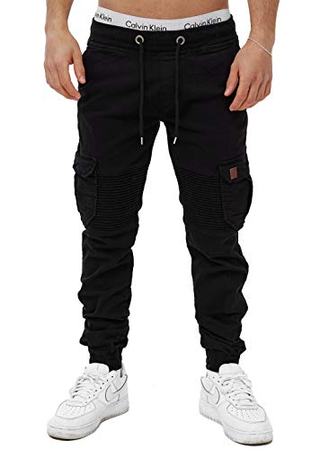 OneRedox Herren Chino Pants Jeans Joggchino Hose Jeanshose Skinny Fit Modell H-3414 Schwarz 30 von OneRedox