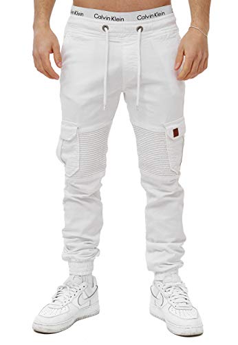 OneRedox Herren Chino Pants Jeans Joggchino Hose Jeanshose Skinny Fit Modell H-3414 Weiß 31 von OneRedox