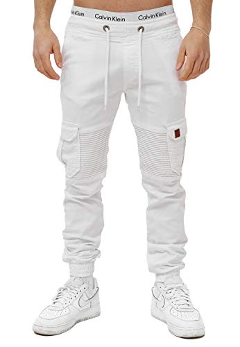 OneRedox Herren Chino Pants Jeans Joggchino Hose Jeanshose Skinny Fit Modell H-3414 Weiß 36 von OneRedox