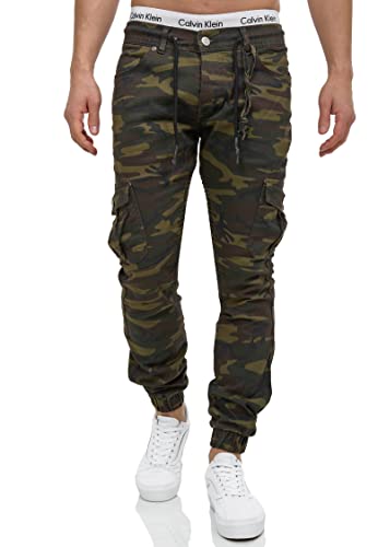 OneRedox Herren Chino Pants | Jeans | Skinny Fit | Modell 3207 (29, Oliv Camouflage) von OneRedox