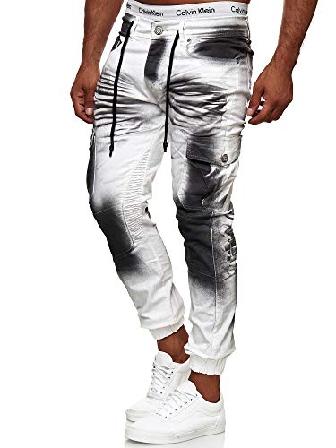 OneRedox Herren Chino Pants | Jeans | Skinny Fit | Modell 3207 (30/32, Dirty White) von OneRedox