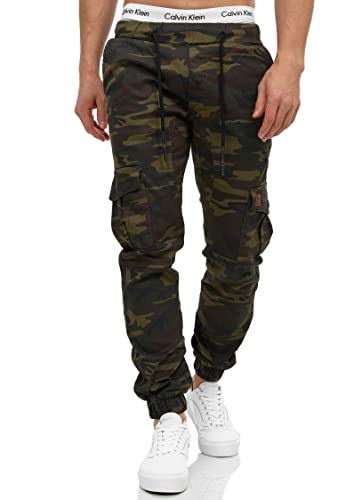 OneRedox Herren Chino Pants | Jeans | Skinny Fit | Modell 3301 (29, Oliv Camouflage) von OneRedox