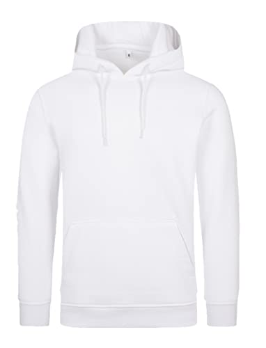 OneRedox Herren Heavy Fleece Hoodie Kapuzenpullover Oberteil mit Bauchtasche (as3, Alpha, x_l, Regular, Regular, White) von OneRedox