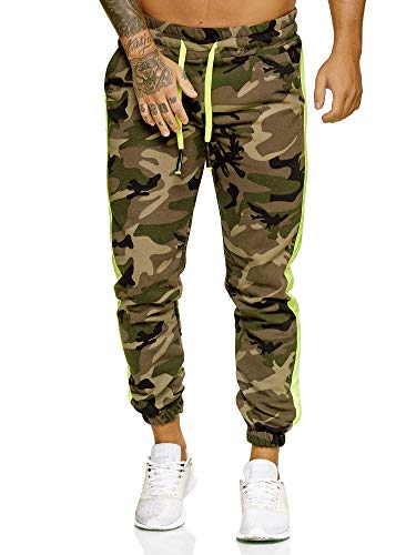 OneRedox Herren Jogging Hose Jogger Streetwear Sporthose Modell 1211 (S, Camo Oliv) von OneRedox