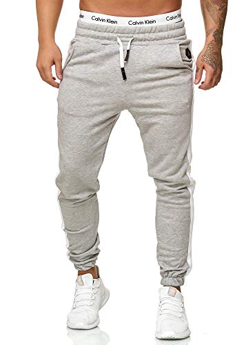 OneRedox Herren Jogging Hose Jogger Streetwear Sporthose Modell 1211 (S, Grau) von OneRedox