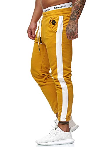 OneRedox Herren Jogging Hose Jogger Streetwear Sporthose Modell 1211 Ocker XXXXXL von OneRedox