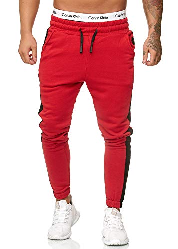 OneRedox Herren Jogging Hose Jogger Streetwear Sporthose Modell 1211 Rot XXXXL von OneRedox