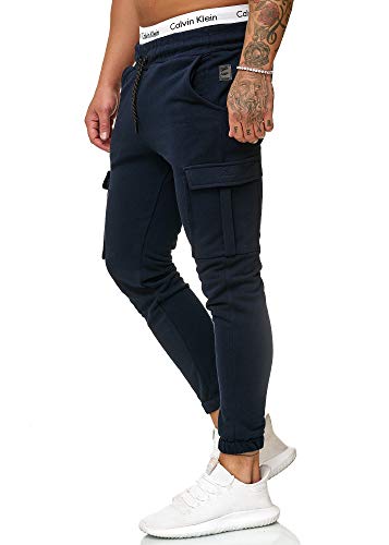 OneRedox Herren Jogging Hose Jogger Streetwear Sporthose Modell 1213 (L, Navy) von OneRedox