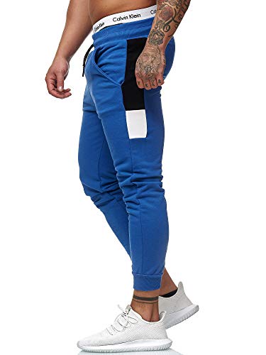 OneRedox Herren Jogging Hose Jogger Streetwear Sporthose Modell 1268 Blau XS von OneRedox