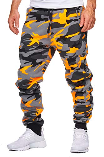 OneRedox Herren Jogging Hose Jogger Streetwear Sporthose Modell 794 Orange S von OneRedox