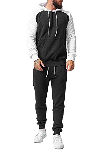 OneRedox Herren Jogginganzug JA-1639C Antrazit Weiß M von OneRedox