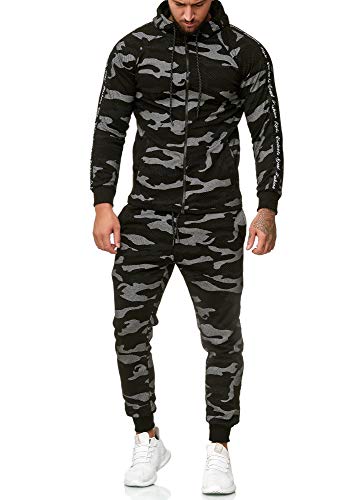 OneRedox Herren Jogginganzug Sportanzug Modell 1011 (L, Schwarz) von OneRedox