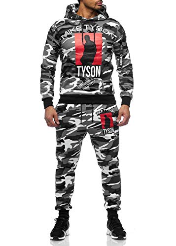 OneRedox Herren Jogginganzug Sportanzug Modell 979 Camouflage Camou White XS von OneRedox