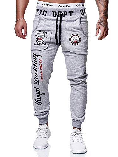 OneRedox Herren Jogginghose Sporthose Männer Trainingshose Sweatpants 601 Grau S von OneRedox