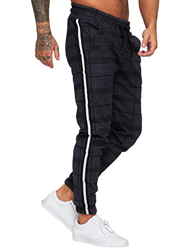 OneRedox Herren | Jogginghose | Trainingshose | Sport Fitness | Gym | Training | Slim Fit | Sweatpants Streifen | Jogging-Hose | Stripe Pants | Modell 1227 (S, Navy) von OneRedox