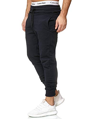 OneRedox Herren | Jogginghose | Trainingshose | Sport Fitness | Gym | Training | Slim Fit | Sweatpants Streifen | Jogging-Hose | Stripe Pants | Modell 5000C Navy S von OneRedox