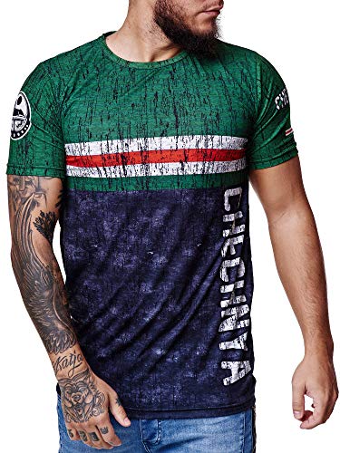 OneRedox Herren Länder T-Shirt Kurzarm Rundhals Fußball Chechnya 1512 XXL von OneRedox
