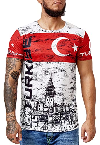 OneRedox Herren Länder T-Shirt Kurzarm Rundhals Fußball Türkei 1652 3XL von OneRedox