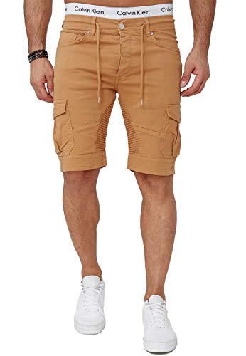 OneRedox Herren Shorts Kurze Hose Jeansshort Denim Jogger Streetwear Sporthose Fitness Clubwear ModellSH-3363 Beige 31 von OneRedox