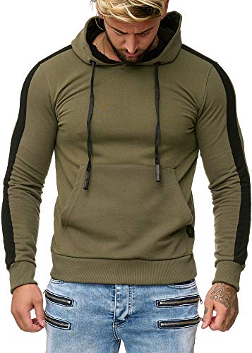 OneRedox Herren Sweatshirt Hoodie Pullover Kapuzenpullover Modell 1212 Grün L von OneRedox