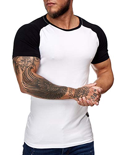 OneRedox Herren T Shirt Kurzarm Poloshirt Polo Shirt Sweatshirt Modell 2031 Weiss Schwarz M von OneRedox