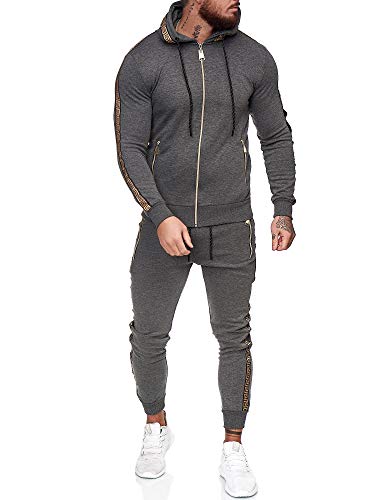 OneRedox | Herren Trainingsanzug | Jogginganzug | Sportanzug | Jogging Anzug | Hoodie-Sporthose | Jogging-Anzug | Trainings-Anzug | Jogging-Hose | Modell JG-1424 Antrazit S von OneRedox