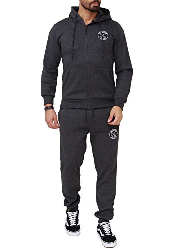 OneRedox | Herren Trainingsanzug | Jogginganzug | Sportanzug | Jogging Anzug | Hoodie-Sporthose | Jogging-Anzug | Trainings-Anzug | Jogging-Hose | Modell JG-3723 Antrazit S von OneRedox