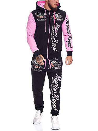 OneRedox | Herren Trainingsanzug | Jogginganzug | Sportanzug | Jogging Anzug | Hoodie-Sporthose | Jogging-Anzug | Trainings-Anzug | Jogging-Hose | Modell JG-512 (XXXXL, Rosa) von OneRedox