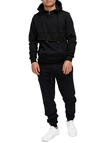 OneRedox | Herren Trainingsanzug | Jogginganzug | Sportanzug | Jogging Anzug | Hoodie-Sporthose | Jogging-Anzug | Trainings-Anzug | Jogging-Hose | Modell JG-527 Schwarz S von OneRedox